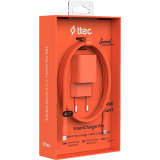 Сетевое зарядное устройство ttec SmartCharger Pro GAN 45W Neon Orange + USB-C Cable (2SCG45CNT)