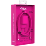 Сетевое зарядное устройство ttec SmartCharger Pro GAN 45W Neon Pink + USB-C Cable (2SCG45CNP)