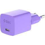Сетевое зарядное устройство ttec SmartCharger Pro GAN 45W Neon Purple + USB-C Cable (2SCG45CNMR)