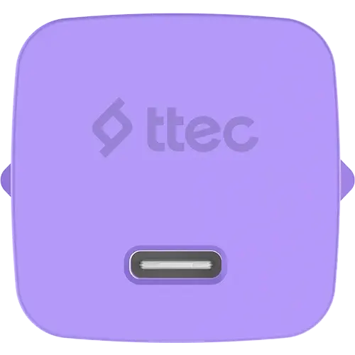 Сетевое зарядное устройство ttec SmartCharger Pro GAN 45W Neon Purple + USB-C Cable - 2SCG45CNMR - фото 3