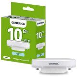 Светодиодная лампочка GENERICA LL-T80-10-230-65-GX53-G (10 Вт, GX53)