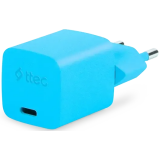 Сетевое зарядное устройство ttec SmartCharger Pro GAN 20W Neon Blue + Lightning Cable (2SCG20LNM)