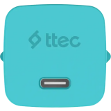 Сетевое зарядное устройство ttec SmartCharger Pro GAN 45W Neon Blue + USB-C Cable (2SCG45CNM)
