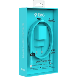 Сетевое зарядное устройство ttec SmartCharger Pro GAN 45W Neon Blue + USB-C Cable (2SCG45CNM)