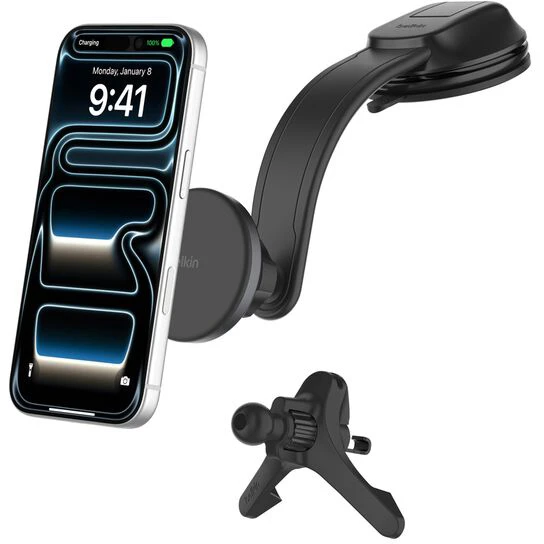 Автомобильный держатель Belkin BoostCharge Magnetic Wireless Charging Car Vent and Dash Mount - WIC012hqBK