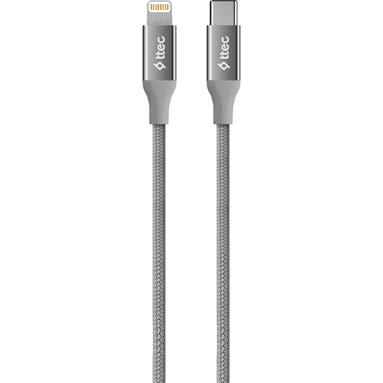 Кабель USB Type-C - Lightning, 1.5м, ttec 2DK41UG Space Gray