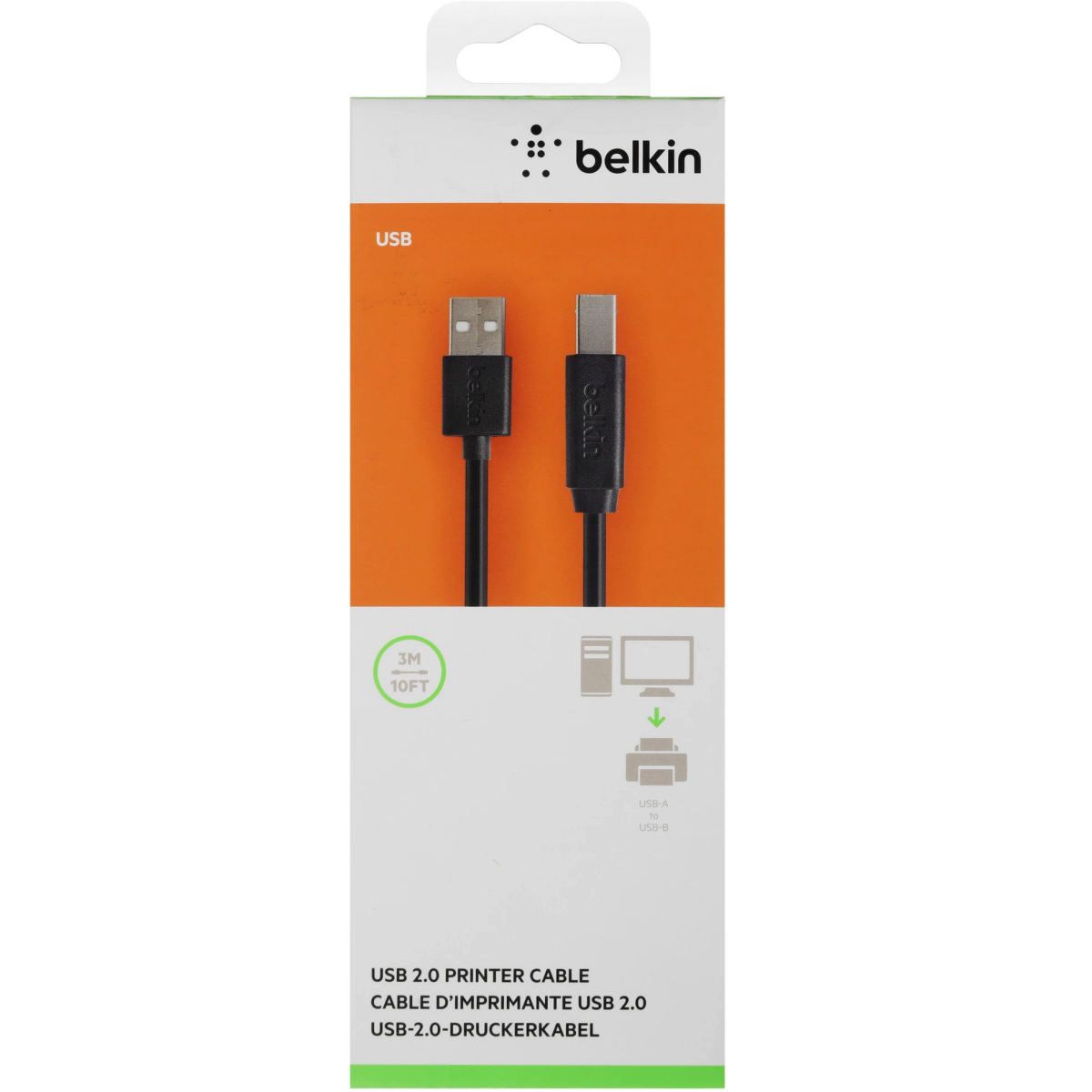 Кабель USB A (M) - USB B (M), 1.8м, Belkin F3U154BT1.8M - фото 3