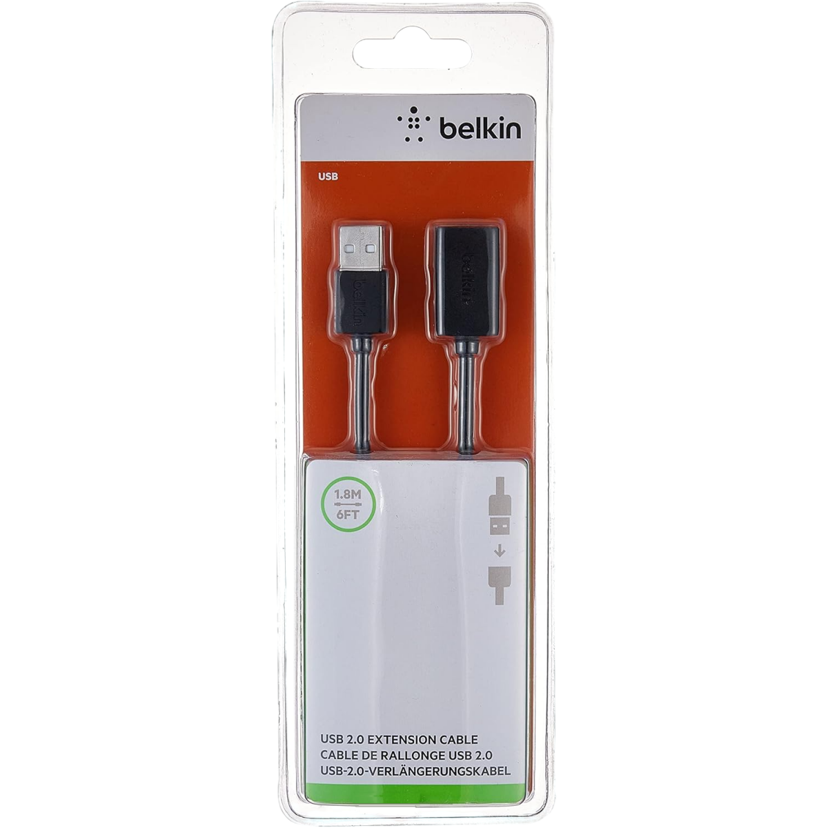 Кабель удлинительный USB A (M) - USB A (F), 1.8м, Belkin F3U153BT1.8M - фото 2