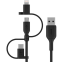 Кабель USB - microUSB/USB Type-C/Lightning, 1м, Belkin CAC001bt1MBK