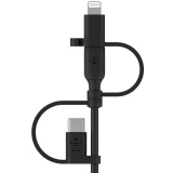 Кабель USB - microUSB/USB Type-C/Lightning, 1м, Belkin CAC001bt1MBK