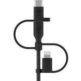 Кабель USB - microUSB/USB Type-C/Lightning, 1м, Belkin CAC001bt1MBK