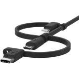 Кабель USB - microUSB/USB Type-C/Lightning, 1м, Belkin CAC001bt1MBK