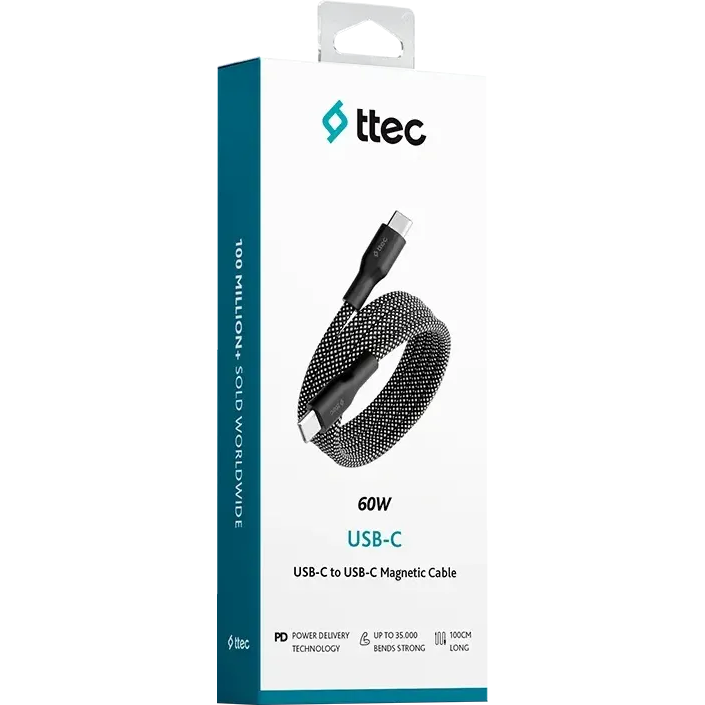 Кабель USB Type-C - USB Type-C, 1м, ttec 2DK61S Black - фото 8