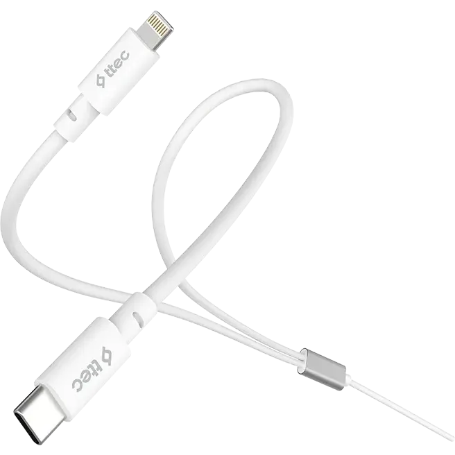 Кабель USB Type-C - USB Type-C/Lightning, 1.2м, ttec 2DK64B White - фото 3
