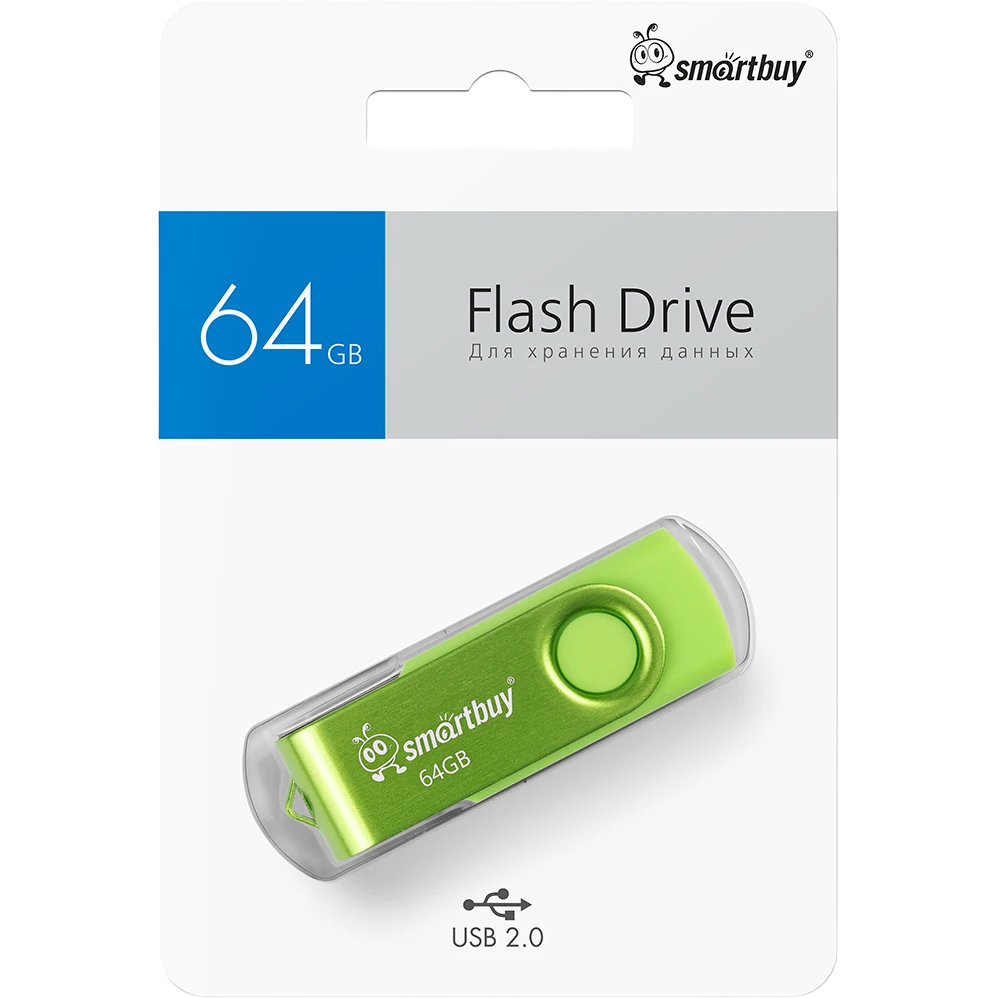 USB Flash накопитель 64GB SmartBuy Twist Acid Green (SB064GB2TWAG) - фото 4