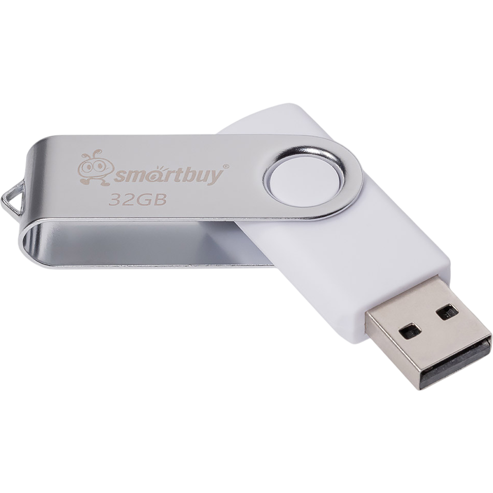 USB Flash накопитель 32GB SmartBuy Twist White/Silver (SB032GB2TWW)