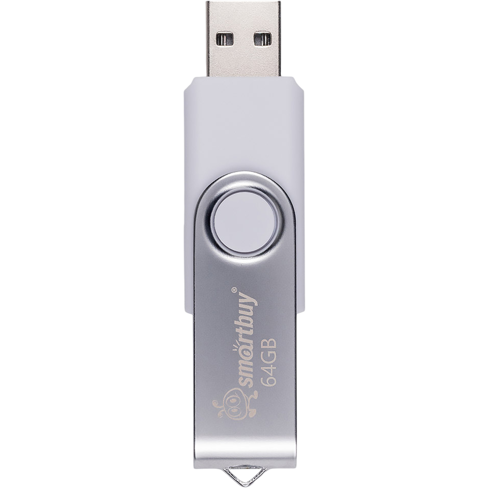 USB Flash накопитель 64GB SmartBuy Twist White/Silver (SB064GB2TWW) - фото 2