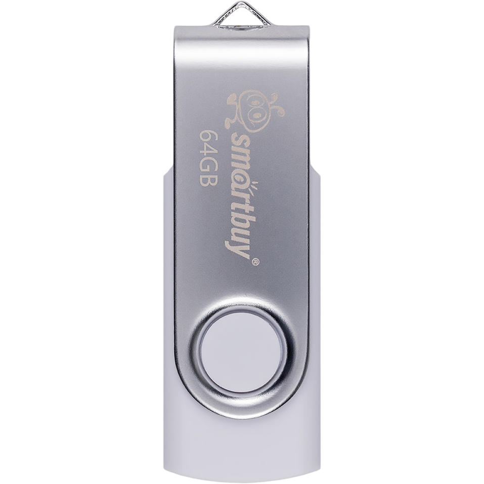 USB Flash накопитель 64GB SmartBuy Twist White/Silver (SB064GB2TWW) - фото 3