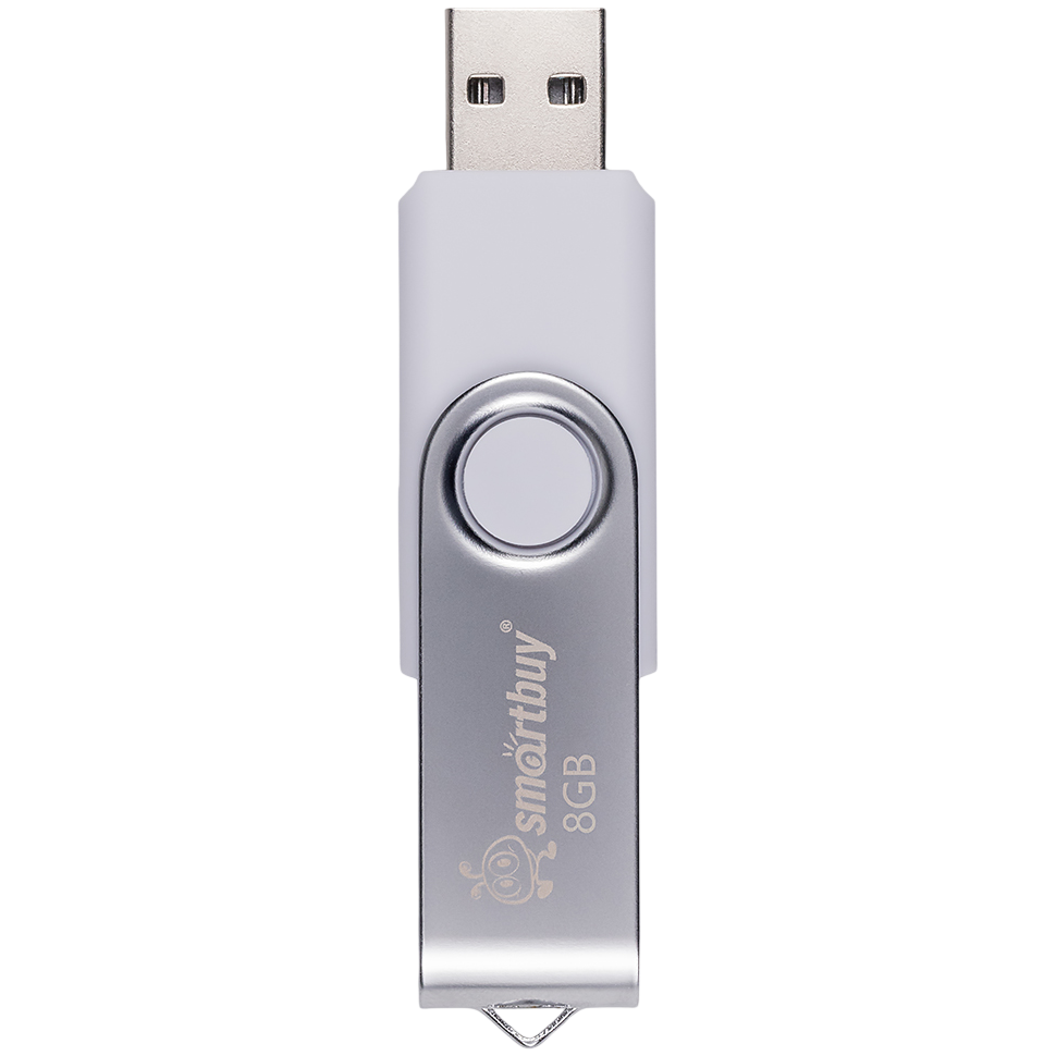USB Flash накопитель 8GB SmartBuy Twist White/Silver (SB008GB2TWW) - фото 2