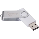 USB Flash накопитель 4GB SmartBuy Twist White/Silver (SB004GB2TWW)