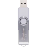 USB Flash накопитель 4GB SmartBuy Twist White/Silver (SB004GB2TWW)