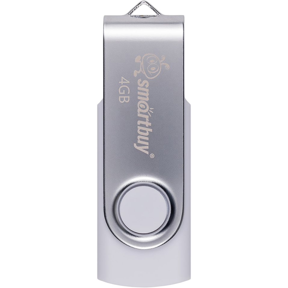 USB Flash накопитель 4GB SmartBuy Twist White/Silver (SB004GB2TWW) - фото 3