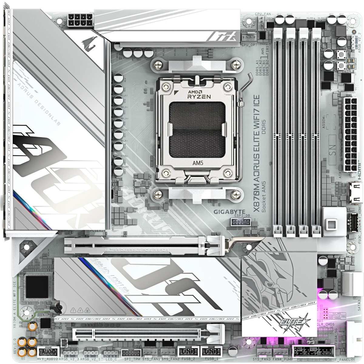 Материнская плата Gigabyte X870M AORUS ELITE WIFI7 ICE