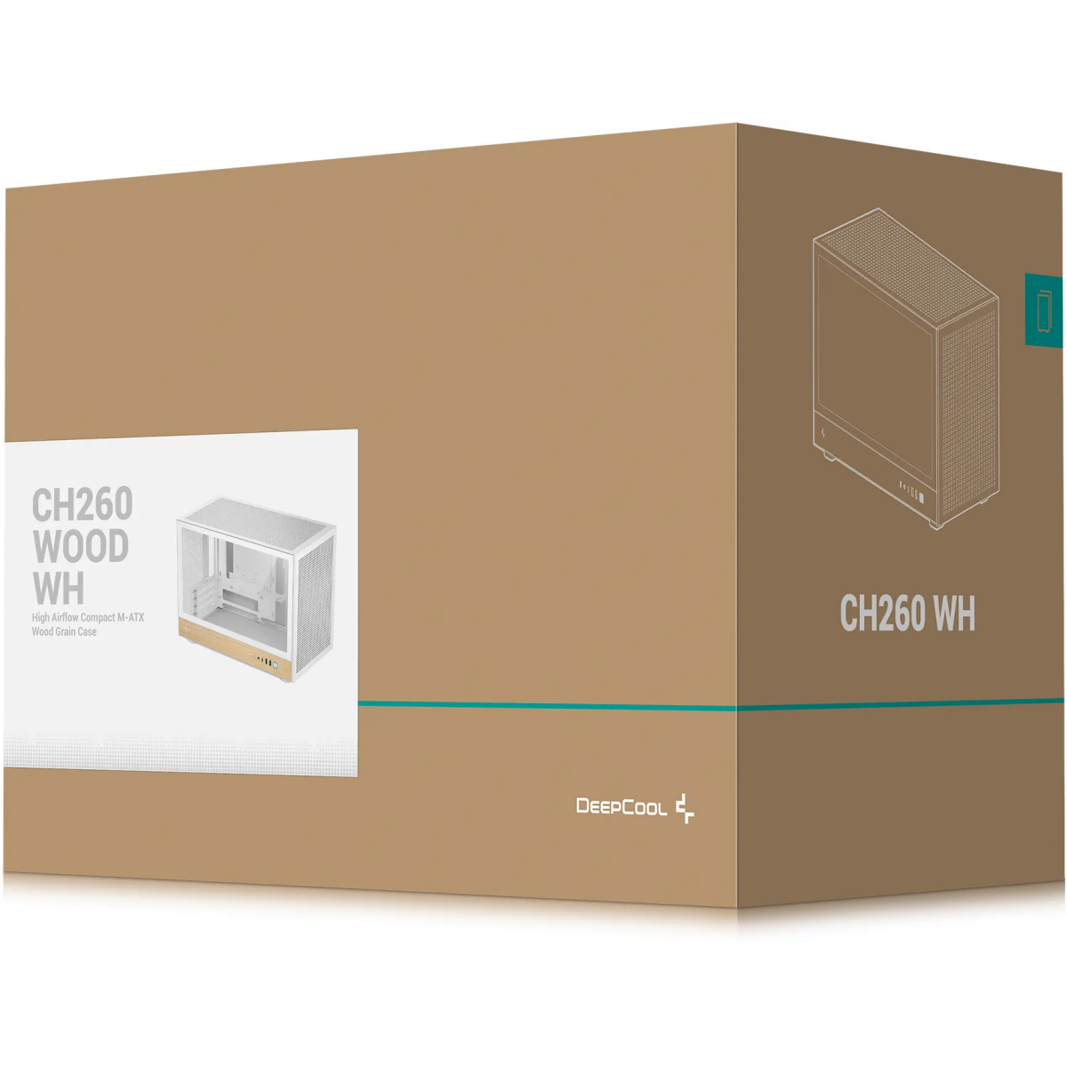 Корпус DeepCool CH260 Wood White -  R-CH260-WHNWM0-G-1 - фото 11