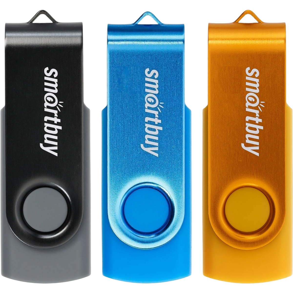 USB Flash накопитель 4GB SmartBuy Twist Black/Blue/Yellow (3 шт.) (SB004GB2TWKBYSET)