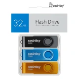 USB Flash накопитель 32GB SmartBuy Twist Black/Blue/Yellow (3 шт.) (SB032GB2TWKBYSET)