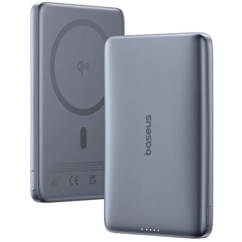 Внешний аккумулятор Baseus PicoGo Ultra-Slim Qi2 10000mAh 27W Space Grey - E0027200 - фото 2