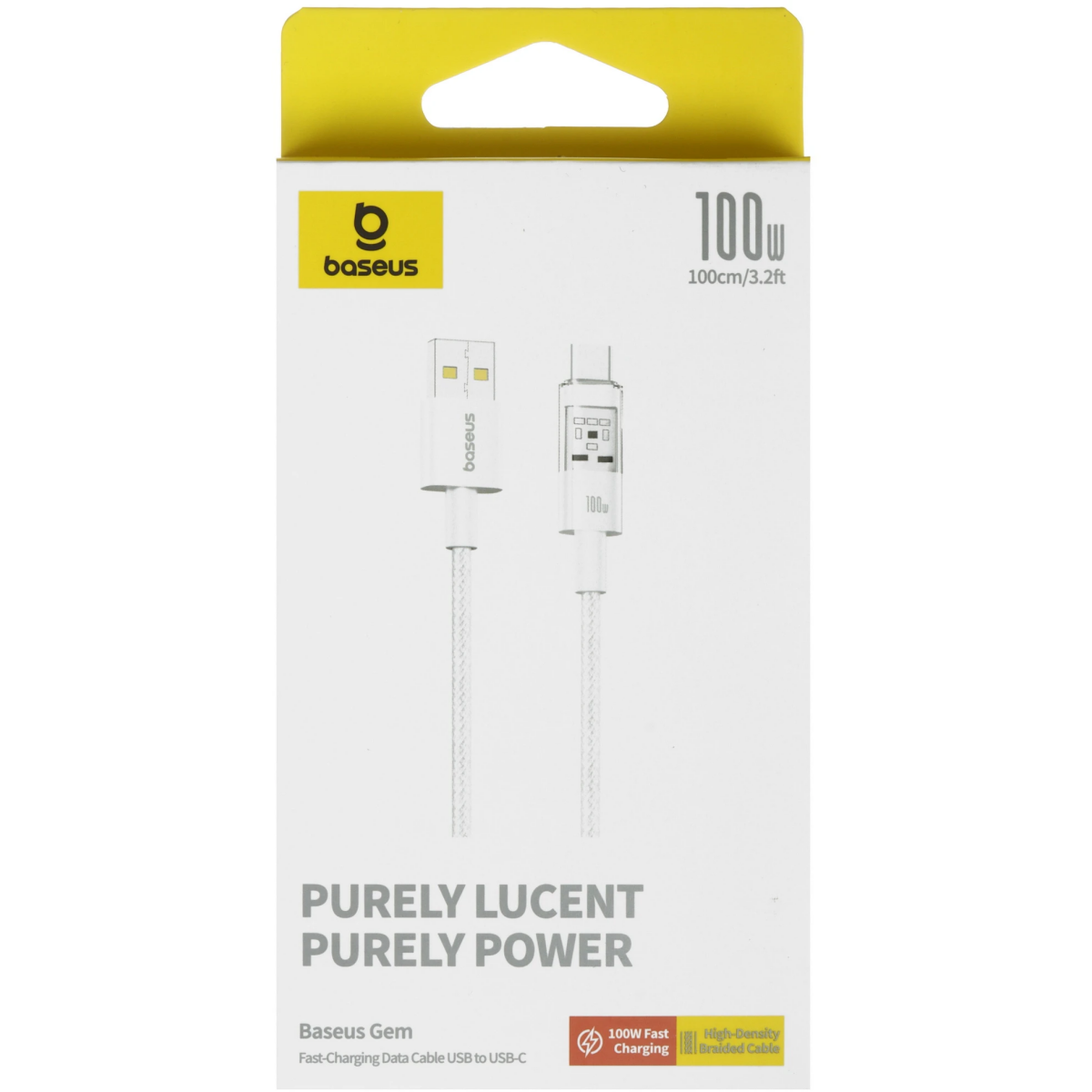Кабель USB - USB Type-C, 1м, Baseus CB000094 White - P10373002211-00 - фото 6