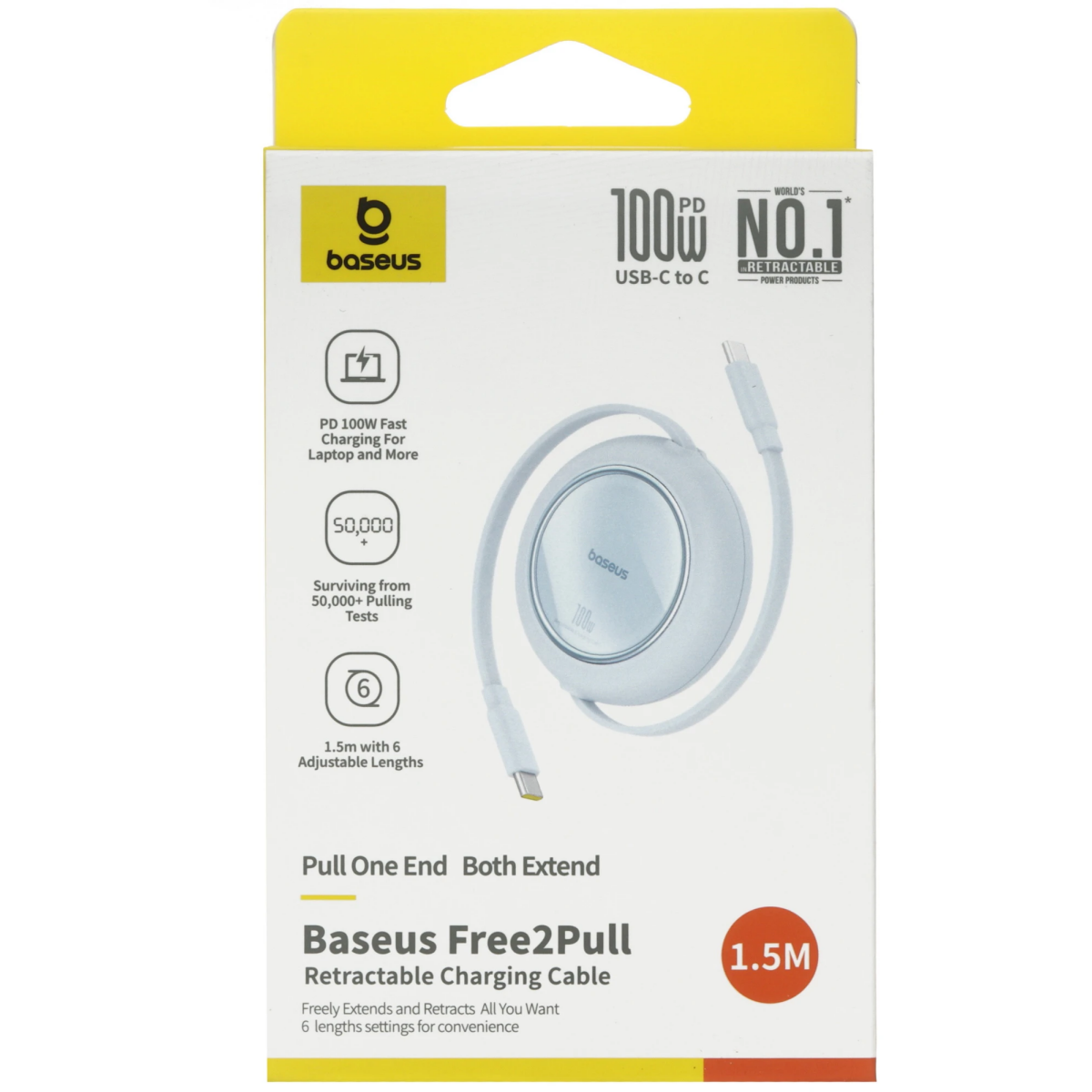 Кабель USB Type-C - USB Type-C, 1.5м, Baseus CB000110 Blue - P10364500313-01 - фото 5