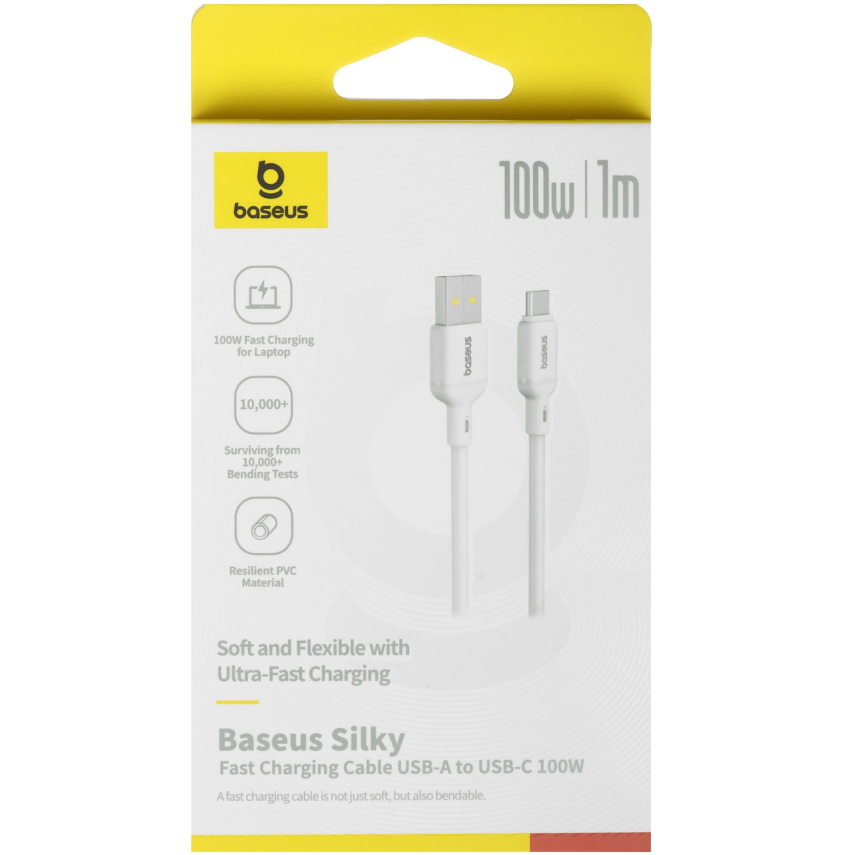 Кабель USB - USB Type-C, 1м, Baseus CB000113 White - P10377703213-00 - фото 3