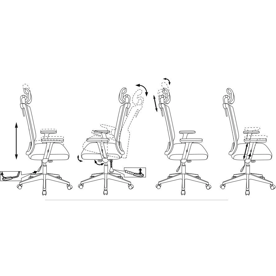 Офисное кресло Бюрократ MC-511N-H Black - MC-511N-H/BLACK - фото 13