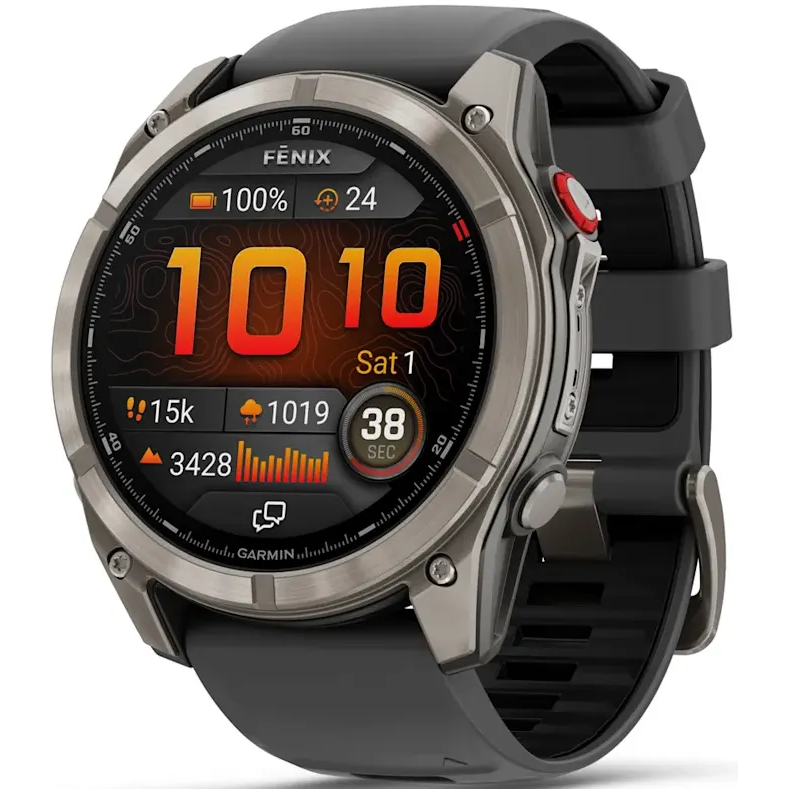 Умные часы Garmin fenix 8 Pro 51mm Sapphire Titanium with Graphite/Black Silicone Band - 010-03199-11