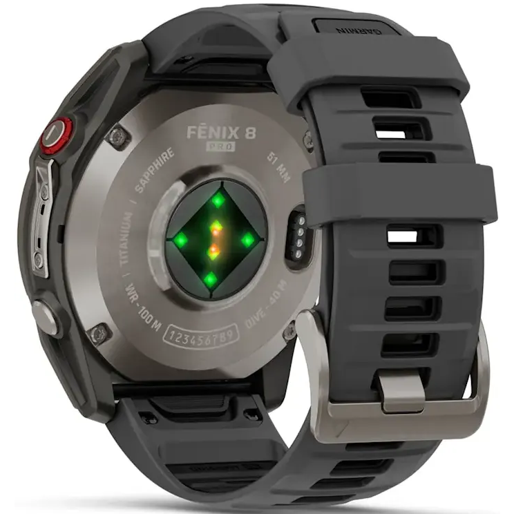 Умные часы Garmin fenix 8 Pro 51mm Sapphire Titanium with Graphite/Black Silicone Band - 010-03199-11 - фото 11