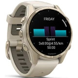 Умные часы Garmin Fenix 8 43mm Soft Gold with Fog Grey/Dark Sandstone Silicone Band (010-02903-11)
