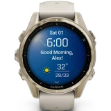 Умные часы Garmin Fenix 8 43mm Soft Gold with Fog Grey/Dark Sandstone Silicone Band (010-02903-11)