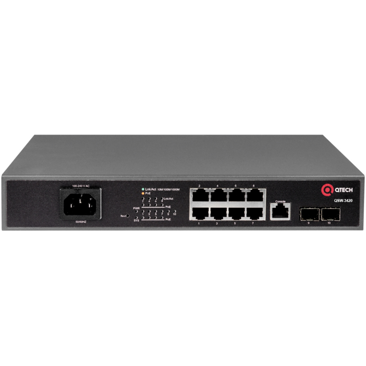 Коммутатор (свитч) QTECH QSW-3420-10T-POE-AC - фото 2