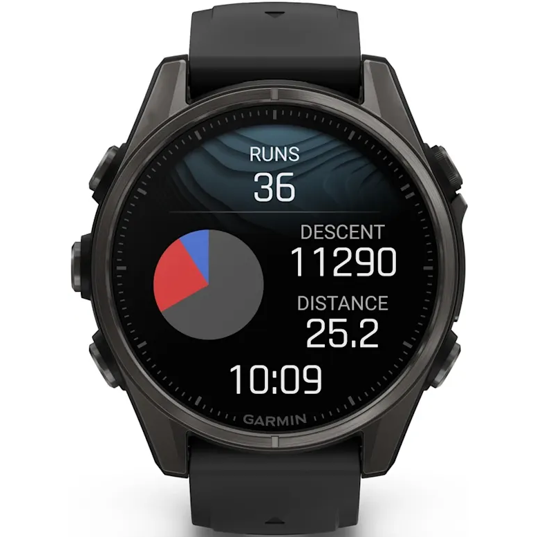 Умные часы Garmin fenix 8 43mm Carbon Grey DLC Titanium with Black/Pebble Grey Silicone Band - 010-02903-21 - фото 2