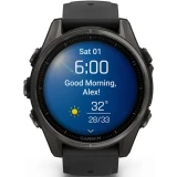 Умные часы Garmin fenix 8 43mm Carbon Grey DLC Titanium with Black/Pebble Grey Silicone Band (010-02903-21)
