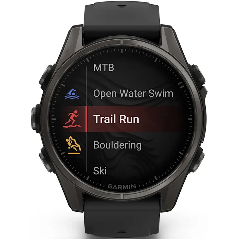 Умные часы Garmin fenix 8 43mm Carbon Grey DLC Titanium with Black/Pebble Grey Silicone Band - 010-02903-21 - фото 6