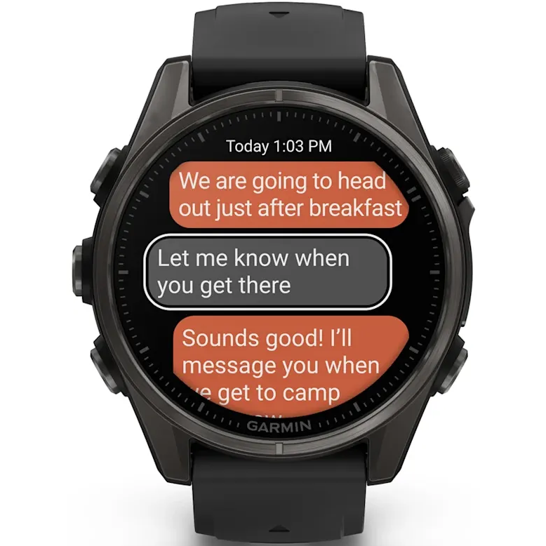 Умные часы Garmin fenix 8 43mm Carbon Grey DLC Titanium with Black/Pebble Grey Silicone Band - 010-02903-21 - фото 7