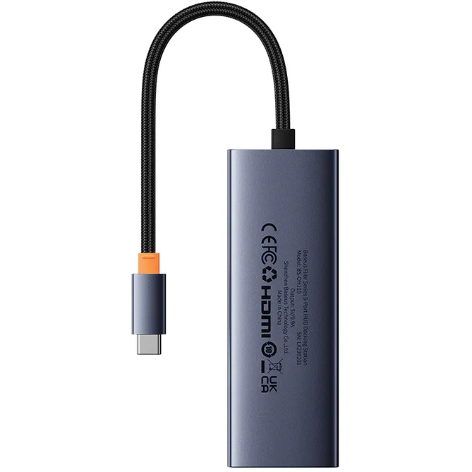 Док-станция Baseus UltraJoy Series 5-Port Space Grey - B00052809813-00 - фото 3