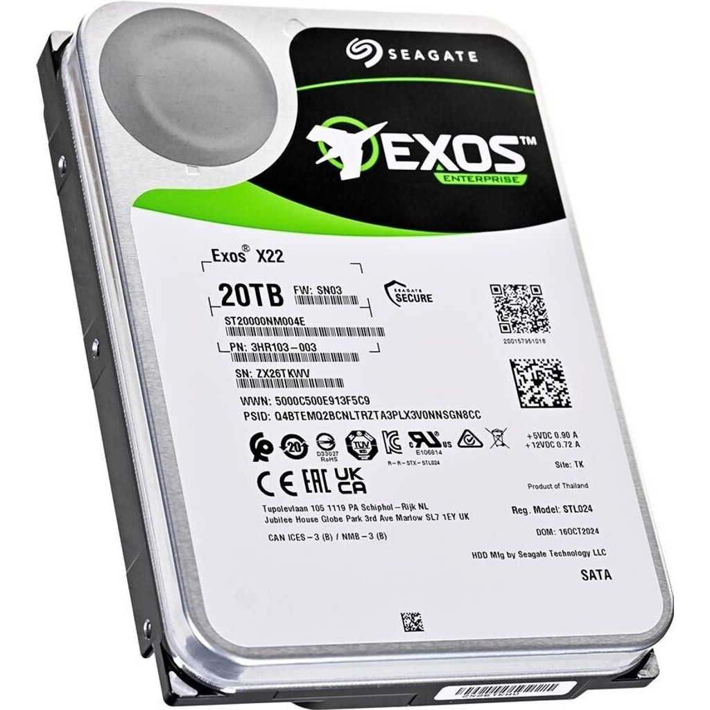 Жёсткий диск 20TB SATA-III Seagate Exos X22 (ST20000NM004E)