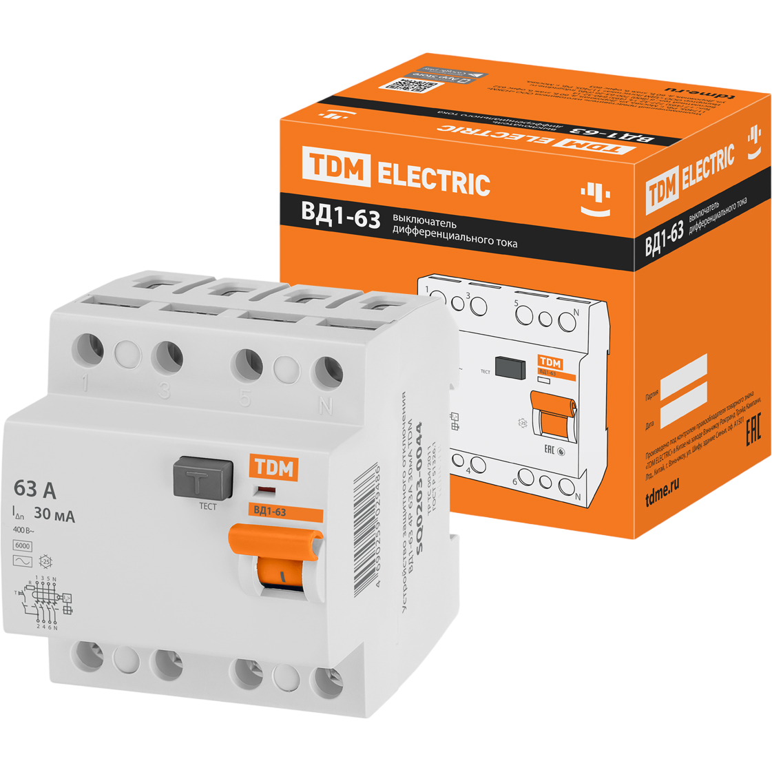 Выключатель дифференциального тока (УЗО) TDM ELECTRIC SQ0203-0044 - фото 6