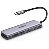 Док-станция UGREEN 6-in-1 USB-C Hub Gray (CM195) (70411)