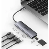 Док-станция UGREEN 6-in-1 USB-C Hub Gray (CM195) (70411)