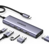 Док-станция UGREEN 5-in-1 USB-C Hub Gray (CM511) (15596)